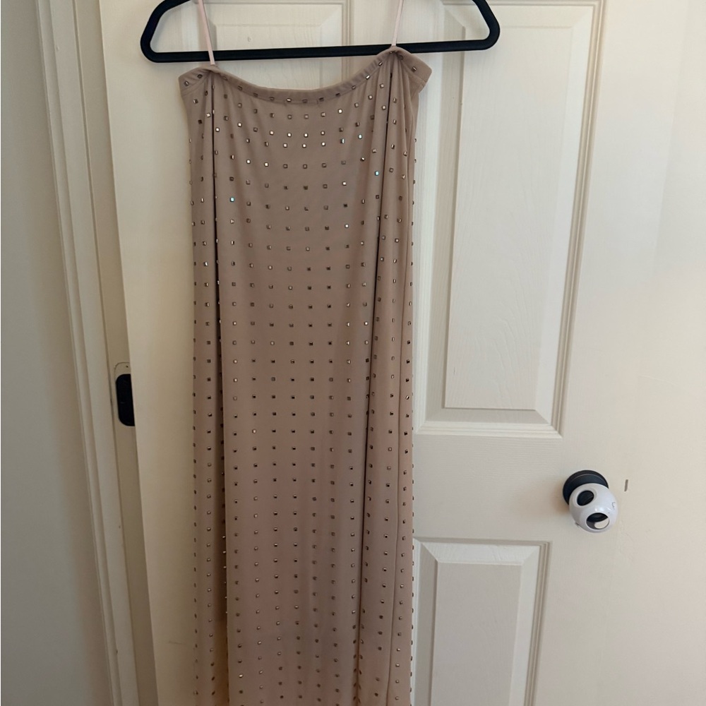 Elegant Beige Studded Women's Skirt